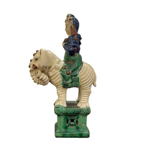 ANT18 - Antique Qing Man Riding an Elephant