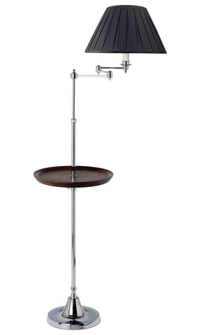 F2-014 - Alexander Swing Arm Floor Lamp with 14" Adjustable Lipped Table  in Cherrywood