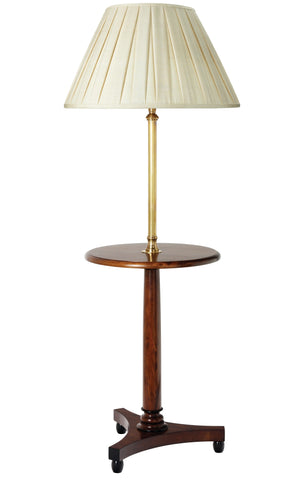 F2-034 - Teatable Floor Lamp on Triangular Base  in Cherrywood