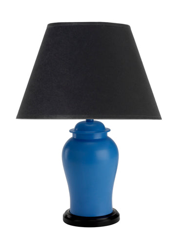 T3-026 - Small Temple Jar Table Lamp on Wooden Base