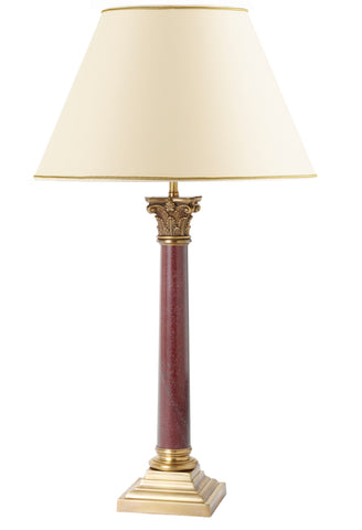 T4-007 - Large Corinthian Column, Burgundy Marble