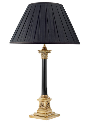 T4-008 - Large Corinthian Column on Square Plinth, Black Marble