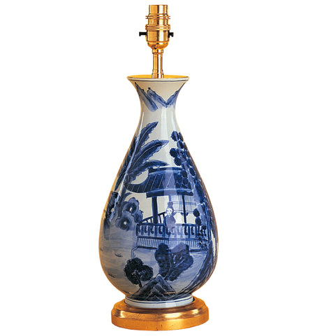 T7-012 - Blue/White Pear Shaped Lamp