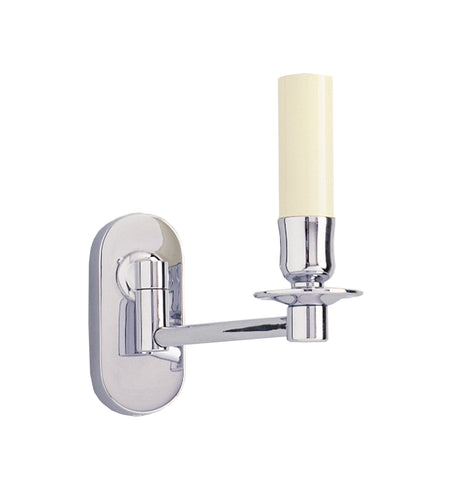W3-025 - Small Single Swing Arm Wall Light with Oval Backplate
