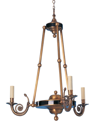 H2-012 - 3 Light Medium Curled Arm Empire Chandelier