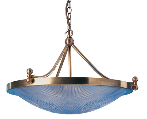 H3-025 - 16" Pendant Bowl with Clear Reeded Glass