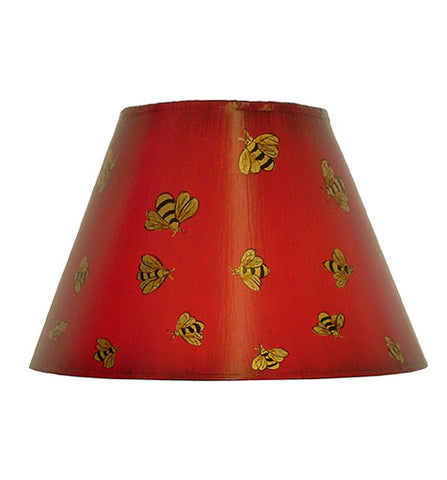 Empire Hand Painted Card Lampshade - Deep Red Bees