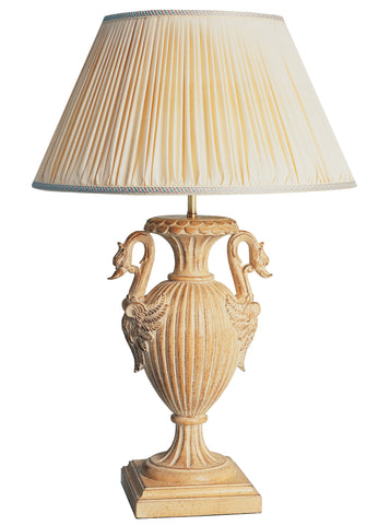 T3-002 - Carved Wooden Urn with Swan Handles