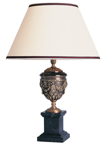 T3-019 - Small Ornate Brass Urn on Marble Base