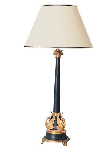 T4-012 - Empire column with 3 Swans Table Lamp