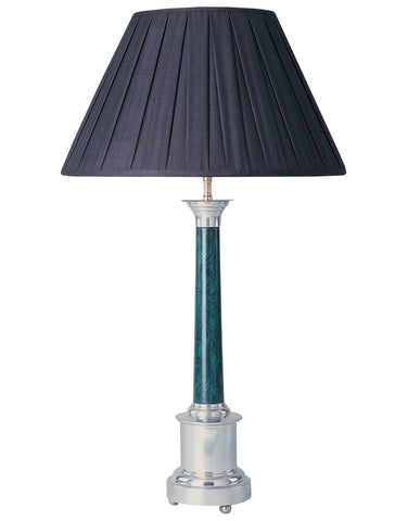 T4-017 - Polished Aluminium Column with Centre in Malachite Paint Finish