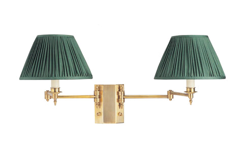 W3-018 - Double Swing Arm Wall Light with Vertical Backplate