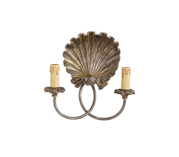 Large Art Deco Brass Shell Light Shade, Vintage Elegance