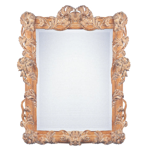 M2-005 - Ornate Carved Mirror, Pickled Pine