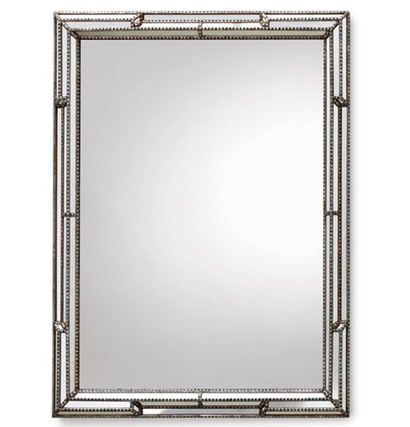 M2-018 - Beading Distressed Silver Mirror