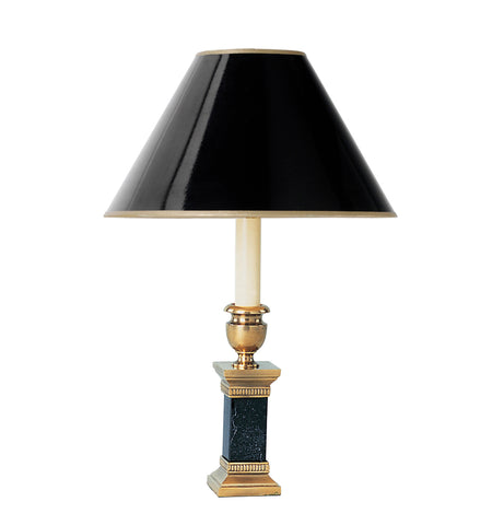 T5-012 - Square Marble & Brass Candlestick Lamp