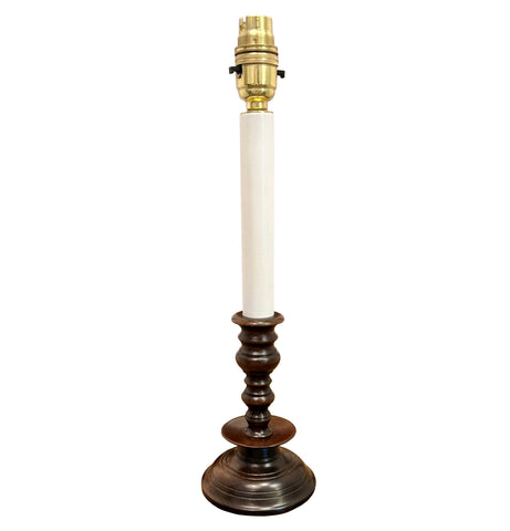 T5-027 - Jacobean Wooden Candlestick Table Lamp