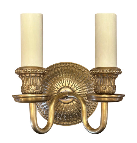 W3-066 - Round Empire Wall Light, Double Arm
