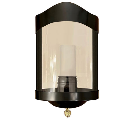 W4-050BLK - Bow Fronted Interior Wall Light, Black Painted Finish