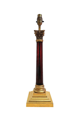 T4-003R - Corinthian Column with Reeded Glass Centre - Red