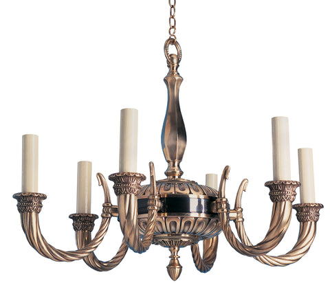 H2-015 - 6 Light Rope Arm Empire Chandelier