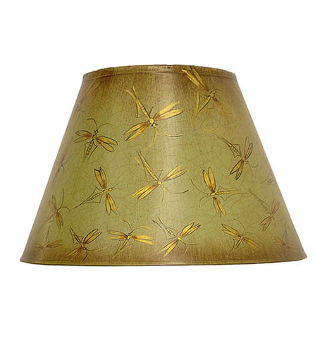 Empire Hand Painted Card Lampshade - Eau de nil Insects