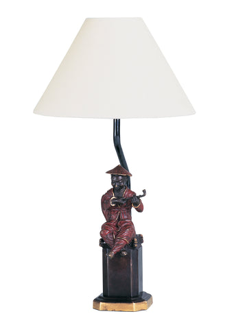 T6-004 - Chinese Pipe Smoker Table Lamp