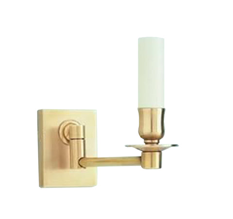 W3-019 - Small Single Swing Arm Wall Light with Oblong Backplate